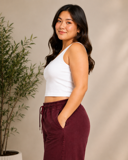 Plus Size Maroon Denim Cargo Pants – Curvisha
