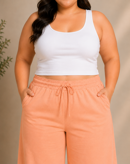 Plus Size Peach Denim Cargo Pants – Curvisha