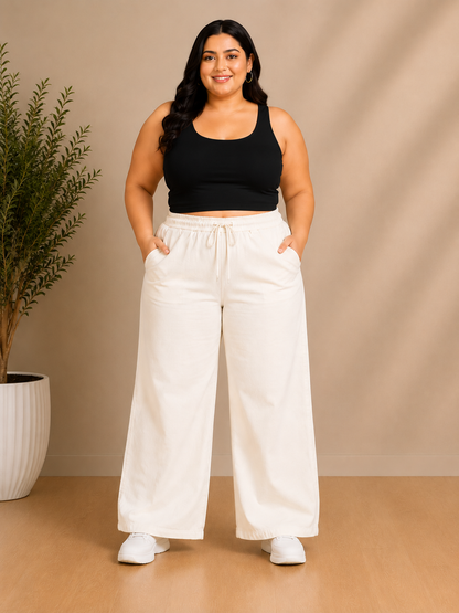 Plus Size White Denim Cargo Pants – Curvisha
