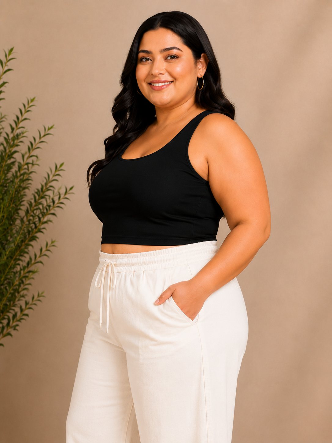 Plus Size White Denim Cargo Pants – Curvisha