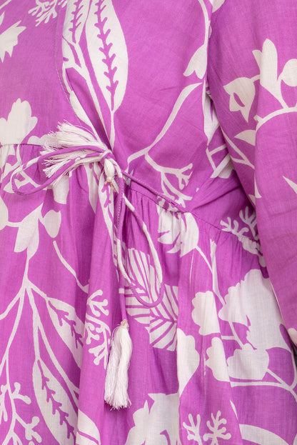 Plus Size Purple White Floral Rayon Short Kurti Tunic – Curvisha