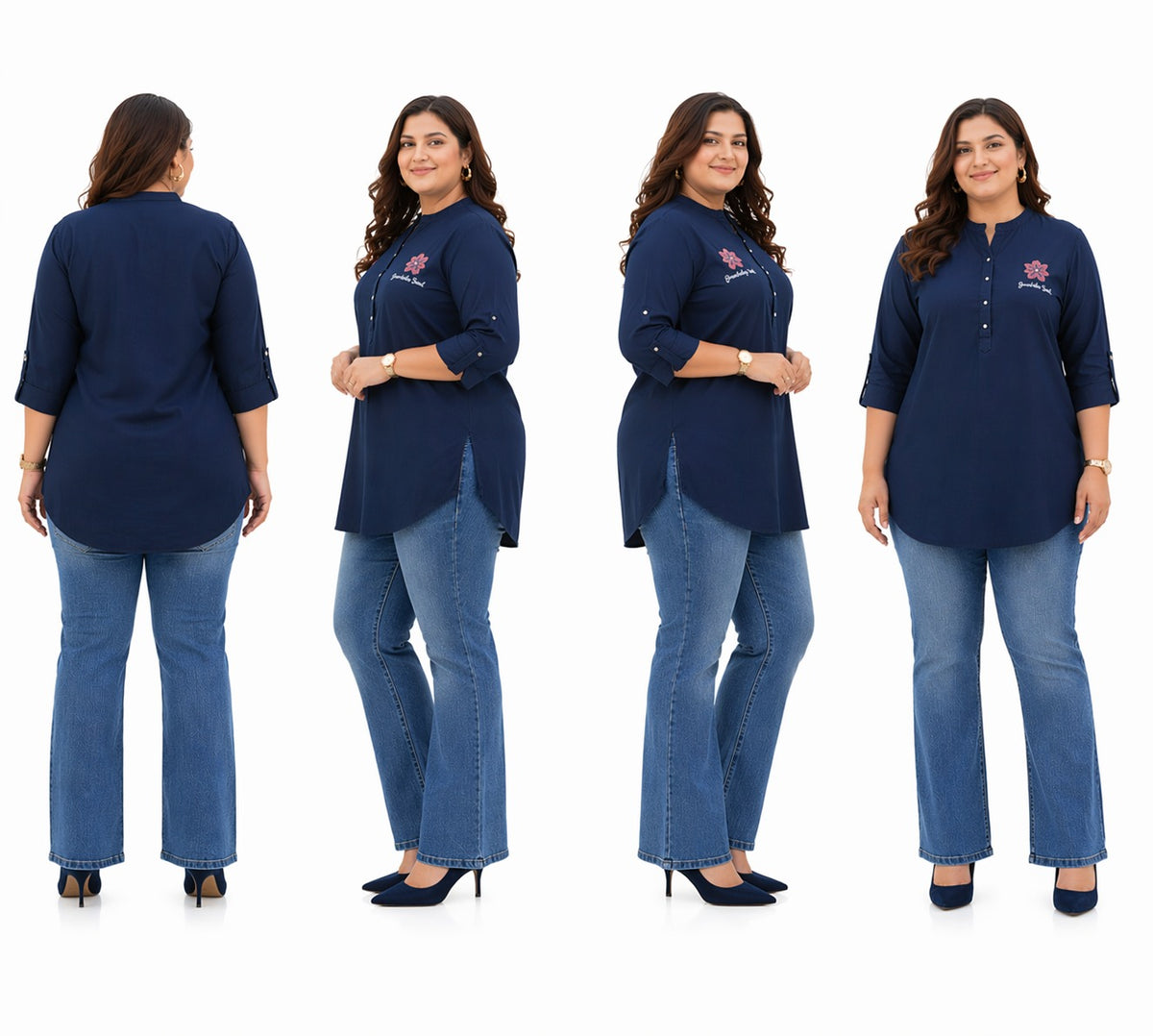 Plus Size Blue Denim Short Kurti Tunic – Curvisha