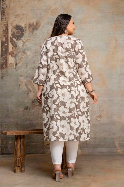 Plus size cotton kurti back view, everyday big size kurti for women